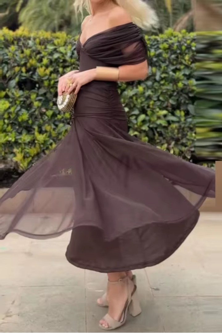 Louise | Elegant Maxi Party Dress with V-Neck