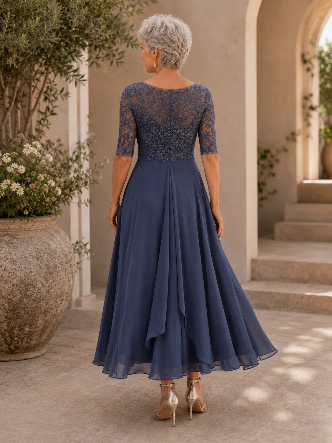 Rhonda™ | Elegant Lace Dress – Blue