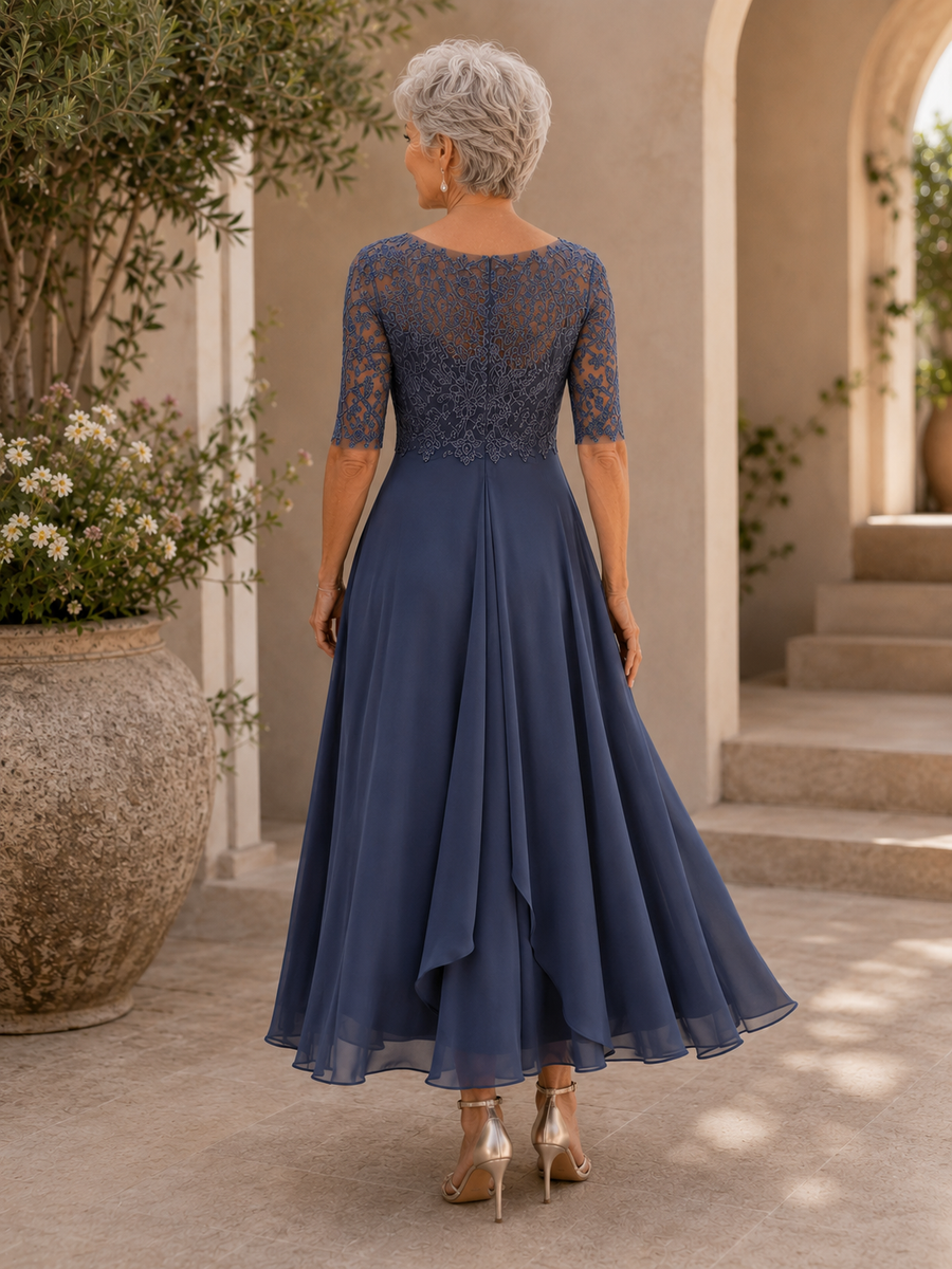 Rhonda™ | Elegant Lace Dress – Blue