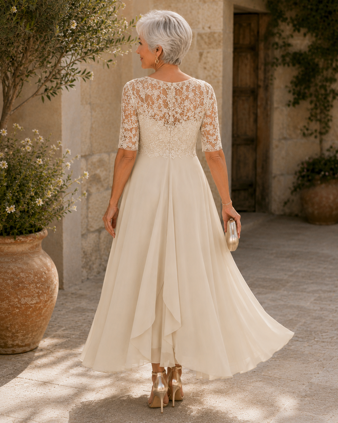 Rhonda™ | Elegant Lace Dress – Cream