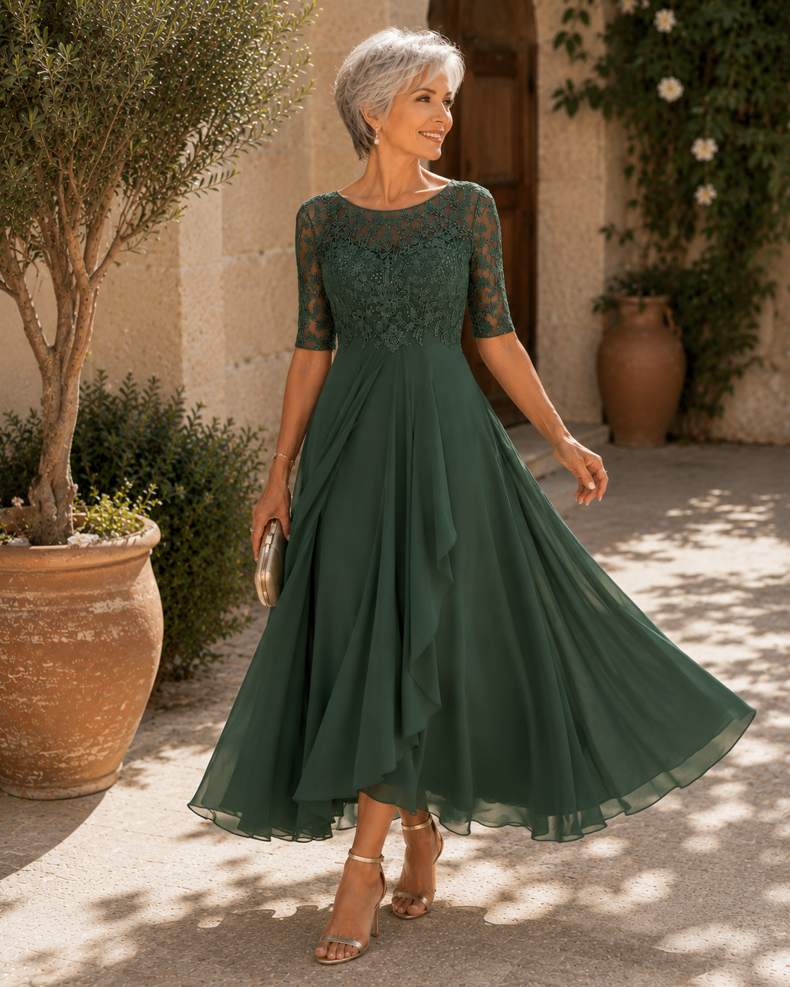 Rhonda™ | Elegant Lace Dress – Green