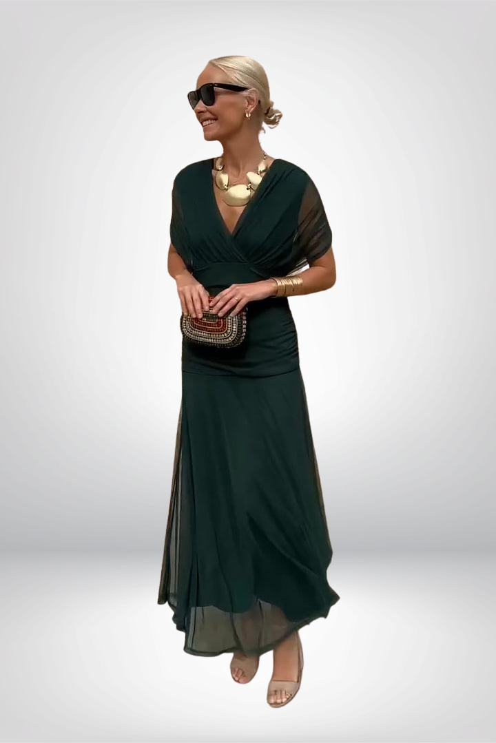 Louise | Elegant Maxi Party Dress with V-Neck