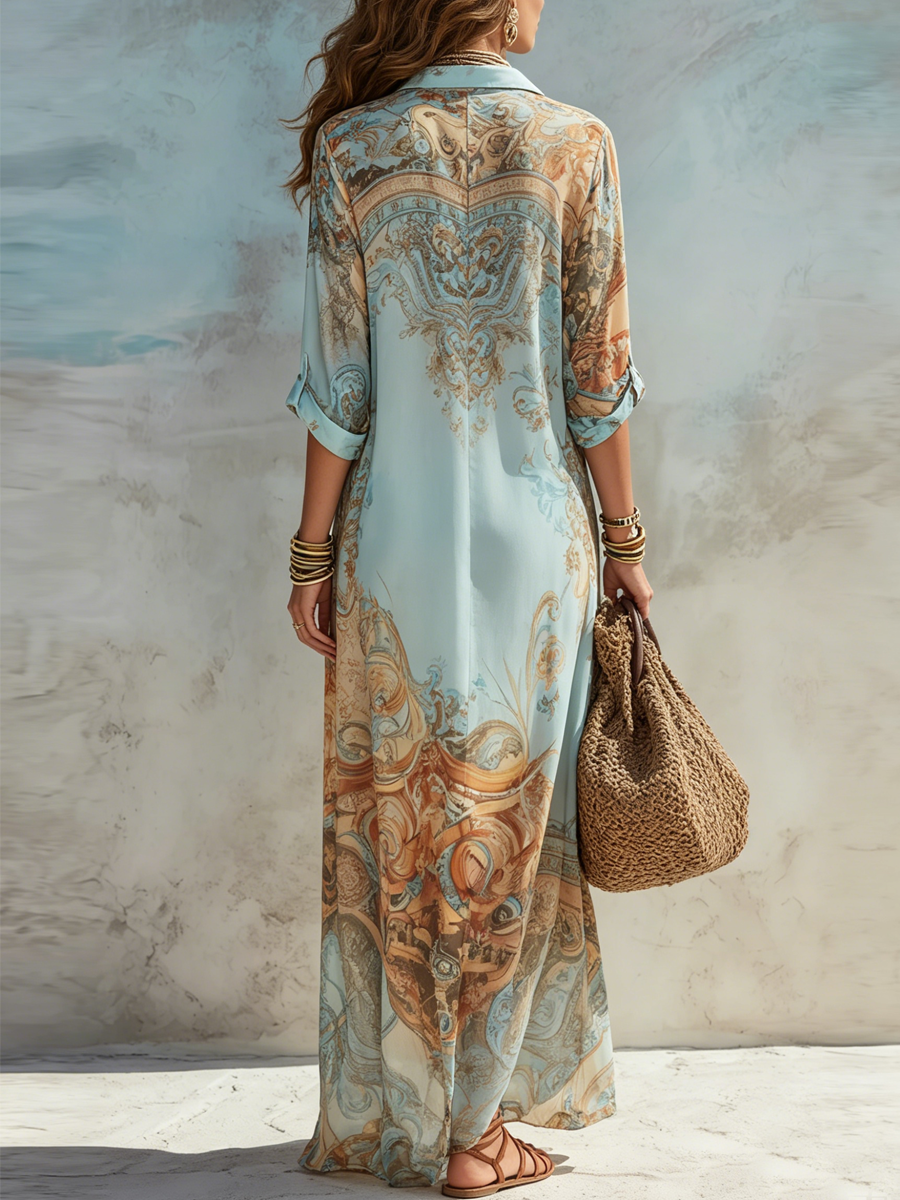 Cleo™ | Elegant Mediterranean Blouse Dress